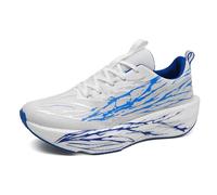 BIBOKAOKE Chaussures de course pour homme avec design flammes - Chaussures de sport avec surface respirante - Baskets légères et coupées pour le sport et la vie quotidienne en été, Style T02 Bleu, 41