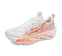 BIBOKAOKE Chaussures de course pour homme avec design flammes - Chaussures de sport avec surface respirante - Baskets légères et coupées pour le sport et la vie quotidienne en été, Style T03 Blanc, 38