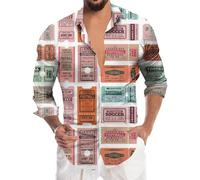 BIBOKAOKE Chemise de rugby pour homme - Coupe ajustée - Col à revers - Manches longues - Impression 3D - Légère, fine et amusante - Vêtement de carnaval chaud classique - Costume de fête, Style #c04