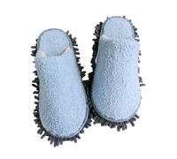 BIBOKAOKE Pantoufles pour femme - Bouts ouverts paresseux - Automne et hiver - Pantoufles amovibles - Doux et légers - En feutre - Chaussons de maison en peluche, bleu, 40.5 EU