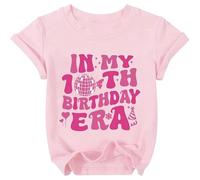 BIBOKAOKE T-shirt à manches courtes pour fille avec motif imprimé lettres In My Double Digits Era - Décontracté - Pour enfant - Joli haut avec motif papillon et floral