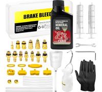 BIBOKLTIY Kit Purge Freins pour Shimano, Magura, Tektro à Disque Hydrauliques pour Vélos, Kit Purge Frein VTT avec Adaptateurs en Laiton et 150ML de Liquide de Frein