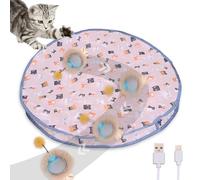 BiBrenies Jouets interactifs pour chat, balle à rouler rapidement dans le tapis de jeu, tapis de jeu de 71,1 cm, tapis de jeu à activation automatique par mouvement et tapis de jeu d'intérieur de 71,1