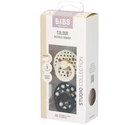 Bibs - Lot de 2 sucettes Studio Polka Anatomique Caoutchouc Naturel T1 Ivory/Black
