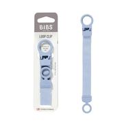 BIBS Attache-sucette Ruban - Élégante et sécurisée, utilisation à une main, compatible avec tous les BIBS et la plupart des marques, lavable en machine, 0+ ans - Dusty Blue
