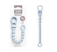 BIBS Attache-tétine à perles, Baby Blue | Attache-tétine | Compatible avec toutes les tétines BIBS | Fixation sûre à une main | Évite les tétines qui tombent