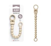 BIBS Attache-tétine Beaded, Vanilla | Attache-tétine | Compatible avec toutes les tétines BIBS | Fixation sûre à une main | Évite les tétines qui tombent