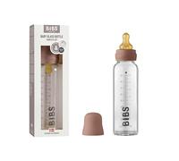 BIBS Baby Glass Bottle. Anti-colique. Embout rond en latex de caoutchouc naturel. Favorise l’allaitement naturel, 225 ml, Woodchuck