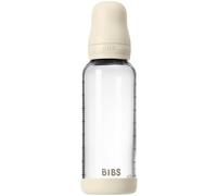 BIBS Baby Glass Bottle. 240ml Biberon en verre. Anti-colique. Embout rond en latex de caoutchouc naturel. Favorise l’allaitement naturel, 240ml, Complete Set - Ivory