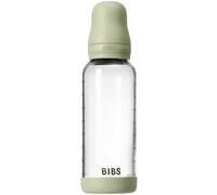 BIBS Baby Glass Bottle. 240ml Biberon en verre. Anti-colique. Embout rond en latex de caoutchouc naturel. Favorise l’allaitement naturel, 240ml, Complete Set - Sage