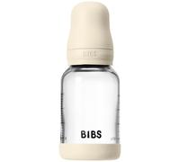 BIBS Baby Glass Bottle Silicone biberon anti-colique avec bec en silicone Ivory 120 ml