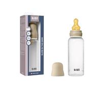 BIBS Biberon en plastique Glow, 270 ml, 1-pack, Vanilla | Anti-colique | Tétine en latex naturel | Débit moyen | Plastique sans BPA | Adapté à l’allaitement | Fabriqué au Danemark