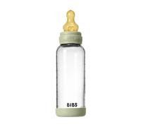 BIBS - Biberon en verre 240 ml - Tétine en latex Anti-colique Débit moyen - Sage