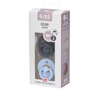 BIBS® BIBS COULEUR Tétines Iron - Baby Blue 18+ mois Taille 3 Sucette(S) 2 pc(s)