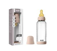 BIBS Boheme Baby Glass Bottle. Anti-colique. Embout rond en latex de caoutchouc naturel. Favorise l’allaitement naturel - Blush
