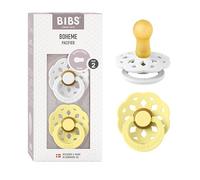 BIBS Boheme - Lot de 2 tétines en forme de cerise - Sans BPA - Taille 2 (6-18 mois) - Blanc/Sunshine