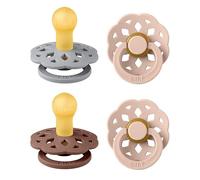 BIBS Boheme Lot de 4 tétines. Sans bisphénol A, Téterelle ronde. Latex de caoutchouc naturel, Fabriqué au Danemark. 0-6 mois (lot de 4), Woodchuck Mix