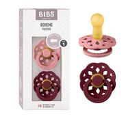 BIBS® Sucettes Boheme 0-6 mois latex Dusty Pink/Elderberry lot de 2