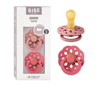 BIBS Boheme Tétine, 6-18 mois, 2-pack, Dusty Pink/Coral
