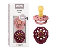 BIBS Boheme Natural Rubber Size 2: 6+ months tétine Dusty Pink / Elderberry 2 pcs