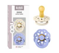 BIBS Boheme Tétine, 6-18 mois, lot de 2, téterelle ronde, Ivory/Hush