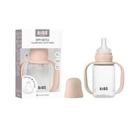 BIBS Bouteille d’Apprentissage 150 ml - Gobelet Anti-Fuite avec Poignées Faciles à Saisir & Tétine Souple en Silicone - Gobelet Bébé Sans BPA (0+ Mois) - Blush