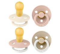 BIBS Colour GLOW Tétine, 18-48 mois, lot de 4, téterelle ronde, Blush Mix