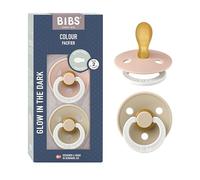 BIBS Colour GLOW Tétine, 6-18 mois, 2-pack, Blush/Vanilla