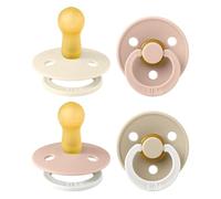 BIBS Colour GLOW Tétine, 6-18 mois, lot de 4, téterelle ronde, Blush Mix