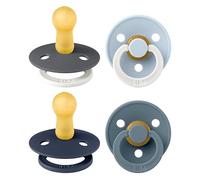BIBS Colour GLOW Tétine, 6-18 mois, lot de 4, téterelle ronde, Petrol Mix