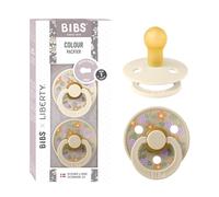 BIBS® Sucettes Liberty Colour Tétine ronde Ivoire/Vanille Latex taille 1, 2 pcs.