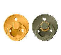 BIBS Colour Natural Rubber Size 2: 6+ months tétine Honey Bee / Olive 2 pcs