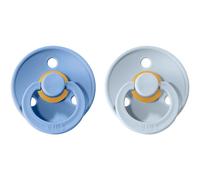 BIBS Colour Natural Rubber Size 2: 6+ months tétine Sky Blue / Baby Blue 2 pcs