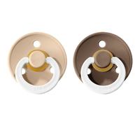 BIBS Colour Natural Rubber Size 2: 6+ months tétine Vanilla Night / Dark Night 2 pcs