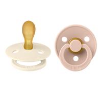 Bibs - Lot de 2 sucettes Colour Latex Taille 1 Symétrique - Ivory / Blush