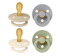 BIBS Colour Symmetrical, Lot de 4 sucettes, sans bisphénol A, Téterelle symétrique. Latex de caoutchouc naturel, Fabriqué au Danemark. 6-18 mois (lot de 4), Cloud Mix