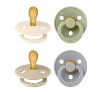 BIBS Colour Symmetrical, Lot de 4 sucettes, sans bisphénol A, Téterelle symétrique. Latex de caoutchouc naturel, Fabriqué au Danemark. 0-6 mois (lot de 4), Cloud Mix