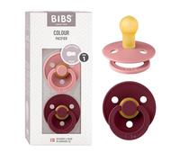 BIBS Colour Tétine, 0-6 mois, 2-pack, Dusty Pink/Elderberry
