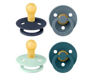BIBS Colour Tétine, 0-6 mois, lot de 4, téterelle ronde, Baby Boy Colours