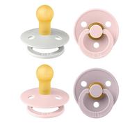 BIBS Colour Tétine, 0-6 mois, lot de 4, téterelle ronde, Haze Mix
