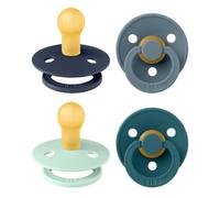BIBS Colour Tétine, 0-6m, 4-pack, Deep Space/Petrol/Nordic Mint/Forest Lake | Latex de caoutchouc naturel | Taille 1 | Sans BPA | Fabriqué au Danemark | Haute acceptation | Trous d’aération