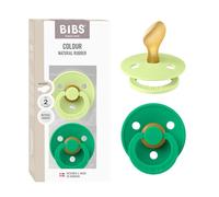 BIBS Colour Tétine, 6-18 mois, lot de 2, Matcha/Cactus | Sucette anatomique | Latex de caoutchouc naturel | Taille 2 | Sans BPA | Fabriqué au Danemark | Haute acceptation