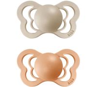 BIBS Couture Natural Rubber Size 2: 6+ months tétine Vanilla / Peach 2 pcs