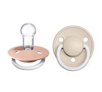 BIBS De Lux GLOW Tétine, 0+ mois, lot de 2, Blush GLOW/Vanilla GLOW | Sucette | Téterelle ronde | Silicone | Sans BPA