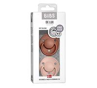 Tétine BIBS De Lux, lot de 2, silicone, tétine danoise en forme de cerise. Sans BPA. (Woodchuck/Blush, taille unique (0-36 mois))