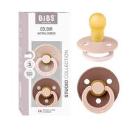 BIBS Fusion Tétine, 18-48 mois, 2-pack, Blush/Woodchuck | Tétine ronde | Latex de caoutchouc naturel | Taille 3 | Sans BPA | Fabriqué au Danemark | Haute acceptation