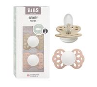 BIBS Infinity GLOW Tétine, 6-18 mois, 2-pack, Vanilla/Blush