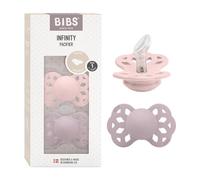 Lot de 2 sucettes anatomiques BIBS Infinity, sans bisphénol A, tétine anatomique en silicone. Silicone, Fabriqué au Danemark, Taille 2 (6-18 mois), Ivory/Blush