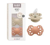 BIBS Infinity Pacifier Silicone Anatomical 1 Vanille Pêche 2 Unités