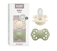 BIBS Infinity Tétine, 6-18 mois, 2-pack, Ivory/Sage